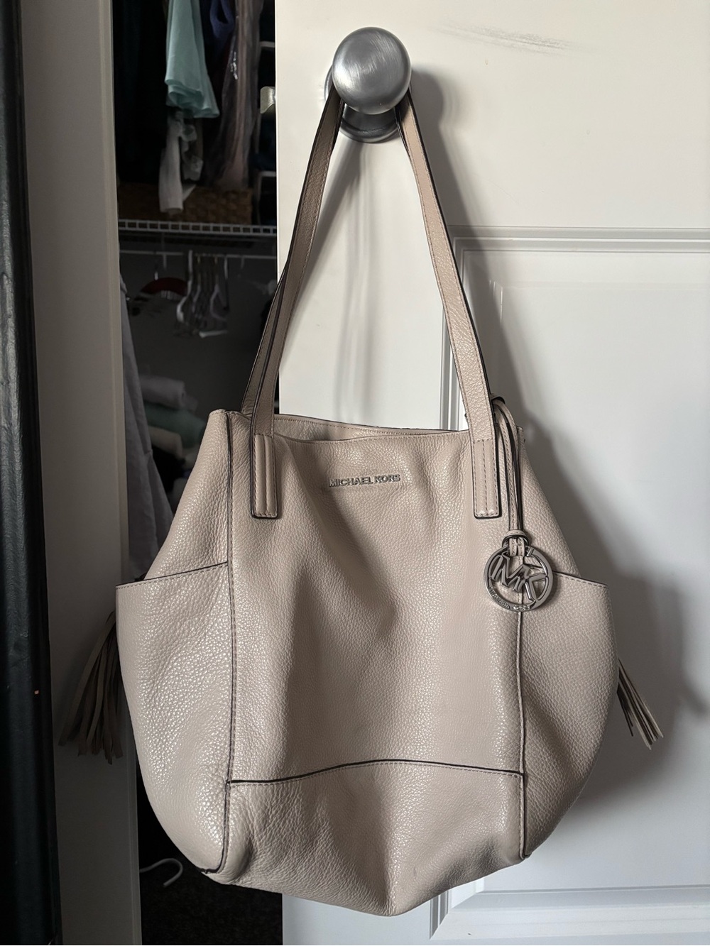 Michael Kors Taupe Pebbled Leather Tote
